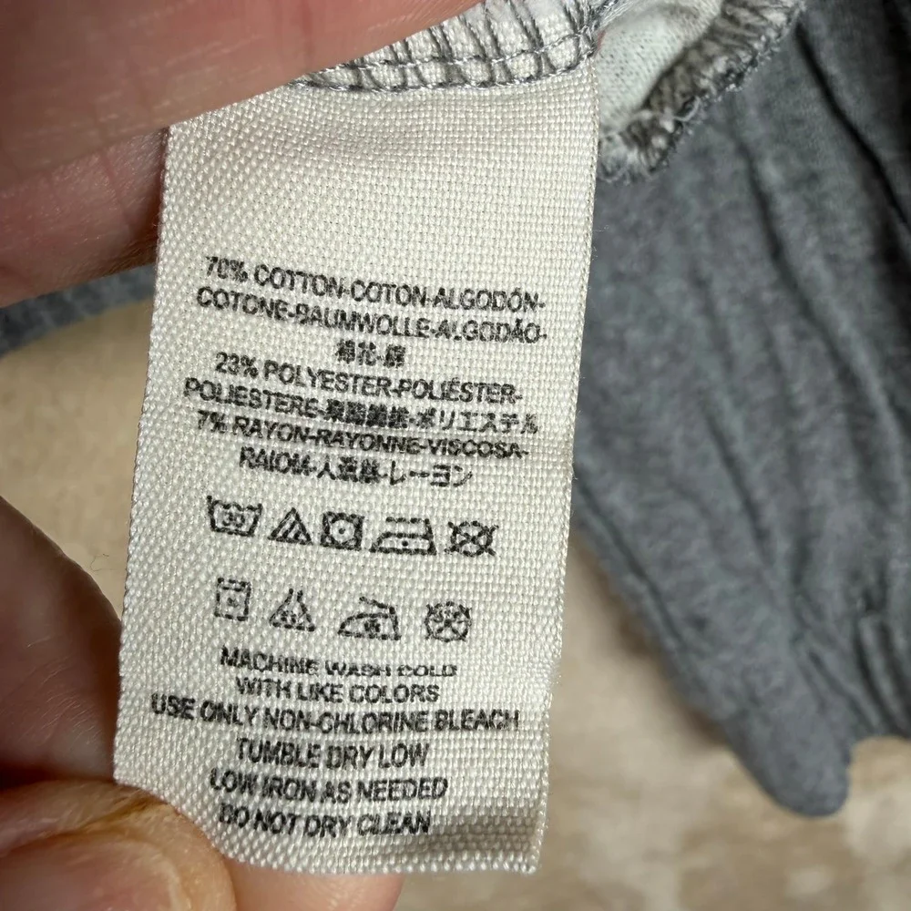 Free People Women Gray Lace Trim Cowl Neck‎ Hoodie Crop Sweatshirt Size M
